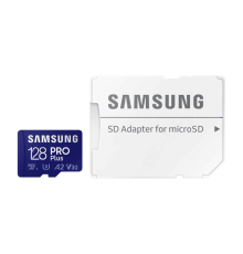 Карта памяти Samsung PRO Plus 128GB microSDXC С АДАПТЕРОМ (180/130 MB/s UHS-I V30 U3 Class 10)