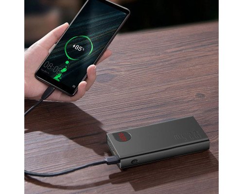 Зовнішній акумулятор (павербанк) Baseus Adaman Metal Digital Display 10000mAh 22.5W Black