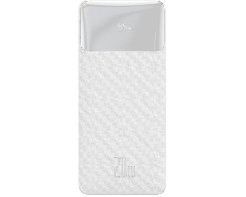 Зовнішній акумулятор (павербанк) Baseus Bipow Digital Display 10000mAh 20W White
