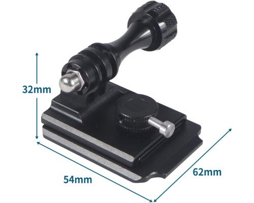 Кріплення для GoPro на шолом з роз'ємом NVG (для приладу нічного бачення) FEICHAO (металеве чорне з регулятором)