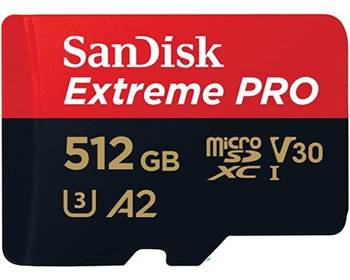 Карта памяти SanDisk Extreme PRO 512GB microSDXC С АДАПТЕРОМ (200/140 MB/s UHS-I V30 U3 Class 10)