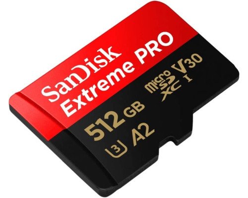 Карта памяти SanDisk Extreme PRO 512GB microSDXC С АДАПТЕРОМ (200/140 MB/s UHS-I V30 U3 Class 10)
