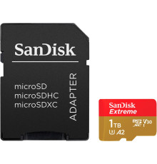 Карта памяти SanDisk Extreme 1TB microSDXC з адаптером (190/130 MB/s UHS-I V30 U3 Class 10)