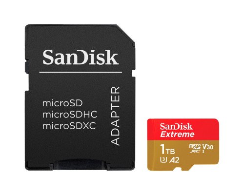 Карта памяти SanDisk Extreme 1TB microSDXC з адаптером (190/130 MB/s UHS-I V30 U3 Class 10)