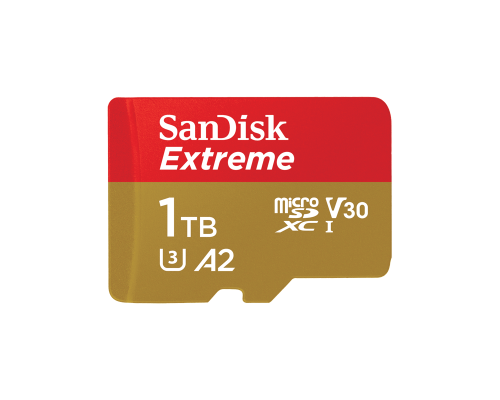 Карта памяти SanDisk Extreme 1TB microSDXC з адаптером (190/130 MB/s UHS-I V30 U3 Class 10)