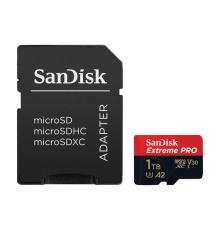 Карта памяти SanDisk Extreme PRO 1TB microSDXC С АДАПТЕРОМ (200/140 MB/s UHS-I V30 U3 Class 10) (SDSQXCD-1T00-GN6MA)