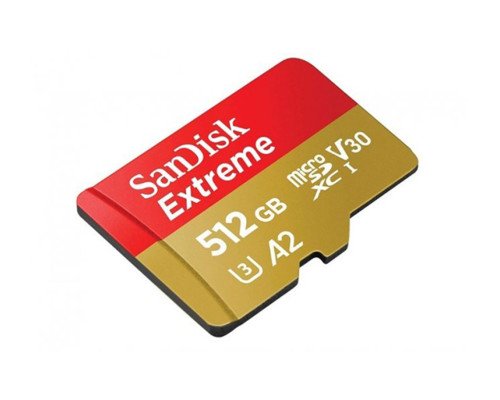 Карта памяти SanDisk Extreme 512GB microSDXC с адаптером (190/90 MB/s UHS-I V30 U3 Class 10)