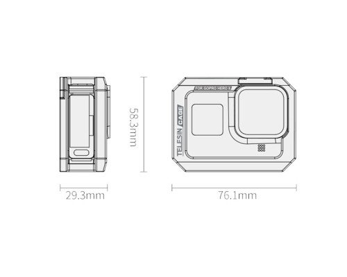  Металева рамка TELESIN для GoPro HERO8 Black