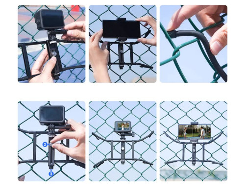 Гибкое регулируемое крепление TELESIN Adjustable Universal Fence Mount для экшн-камер и смартфонов