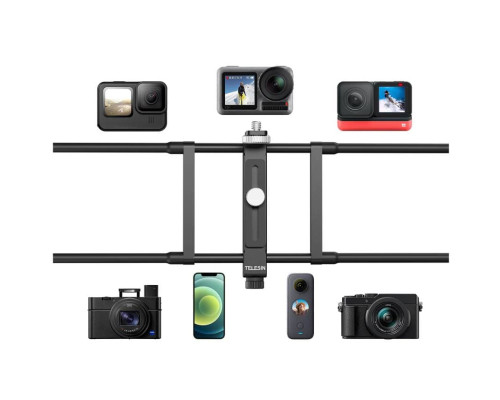 Гибкое регулируемое крепление TELESIN Adjustable Universal Fence Mount для экшн-камер и смартфонов
