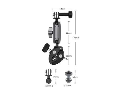 Кріплення-краб на труби TELESIN Aluminum Alloy Universal Handlebar Mount