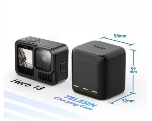 Зарядное устройство TELESIN для 3-х аккумуляторов GoPro HERO13 Black (без АКБ)