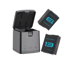 Зарядний пристрій TELESIN для 3-х акумуляторів GoPro HERO13 Black з двома акумуляторами