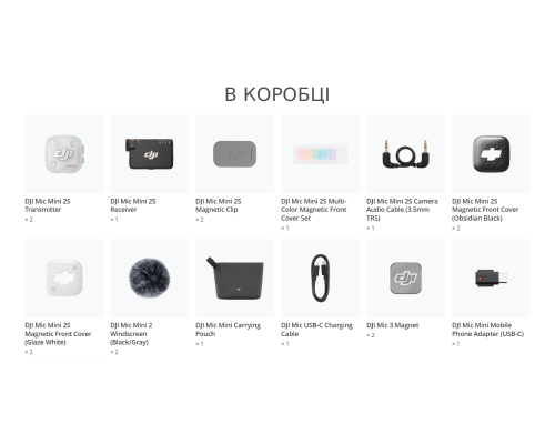 Мікрофонна радіосистема DJI Mic Mini 2S (2 TX + 1 RX + Charging Case)